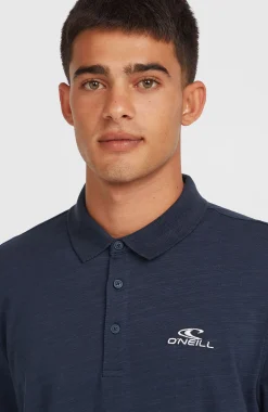 HommesSlub Polo Small Logo| Bleu