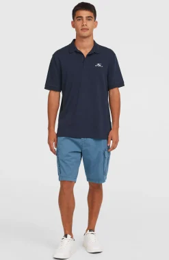 HommesSlub Polo Small Logo| Bleu