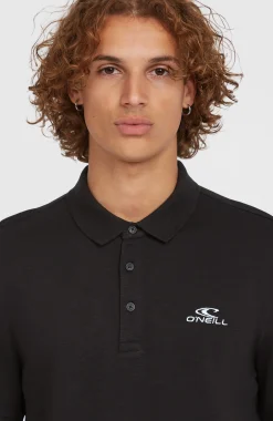 HommesSlub Polo Small Logo| Noire