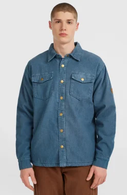 HommesSurchemise O'Riginals en velours côtelé et doublée en polaire| Bleu