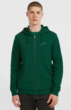 HommesSweat à capuche et zip intégral Small Logo| Vert
