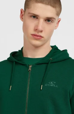 HommesSweat à capuche et zip intégral Small Logo| Vert