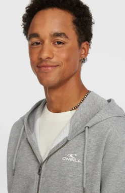 HommesSweat à capuche et zip intégral Small Logo| Gris