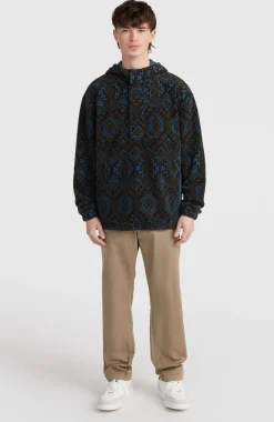 HommesSweat à capuche Superfleece à col demi-zip| Noire