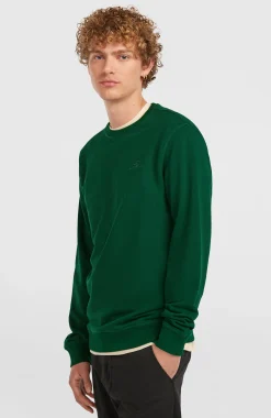 HommesSweatshirt à col rond Small Logo| Vert