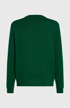 HommesSweatshirt à col rond Small Logo| Vert