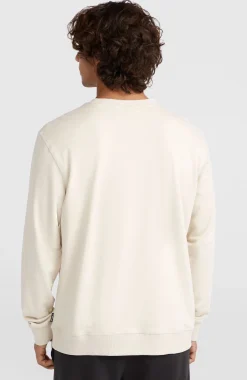 HommesSweatshirt à col rond Small Logo| Beige
