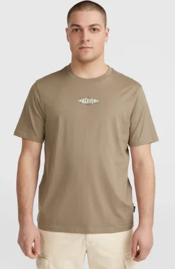 HommesT-shirt Back Print| Brun