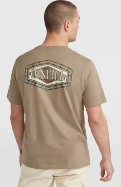 HommesT-shirt Back Print| Brun