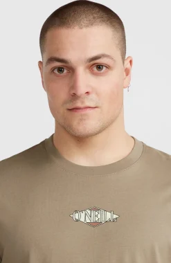 HommesT-shirt Back Print| Brun