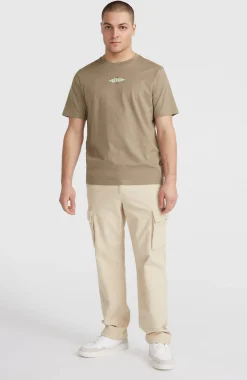 HommesT-shirt Back Print| Brun