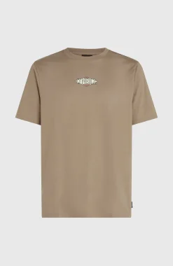 HommesT-shirt Back Print| Brun