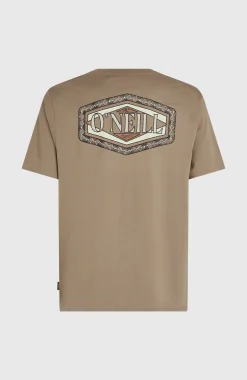 HommesT-shirt Back Print| Brun