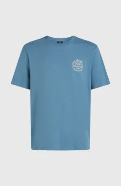 HommesT-shirt Chest Print| Bleu