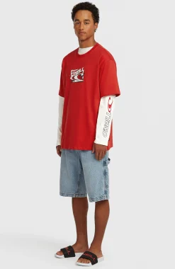 HommesT-shirt Essentials 90s Logo| Rouge