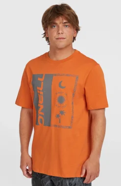 HommesT-shirt Front Print| Orange