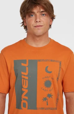 HommesT-shirt Front Print| Orange