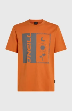 HommesT-shirt Front Print| Orange