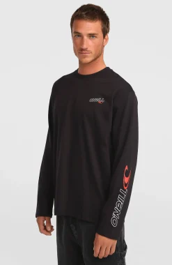 HommesT-shirt manches longues Essentials 90s Logo| Noire