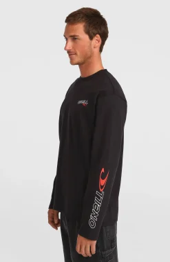 HommesT-shirt manches longues Essentials 90s Logo| Noire