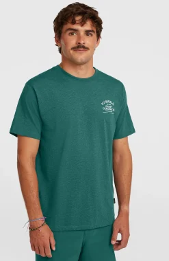 HommesT-shirt Melange Chest-Print| Vert