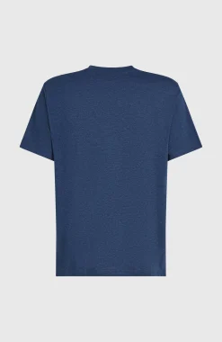 HommesT-shirt Melange Chest-Print| Bleu