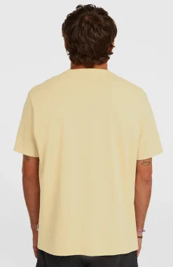HommesT-shirt Melange Chest-Print| Beige