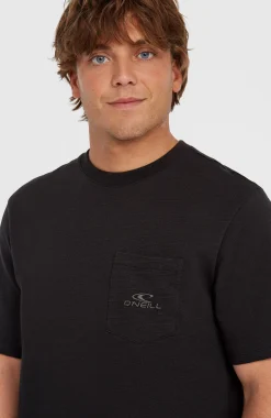 HommesT-shirt Slub Chest Pocket| Noire