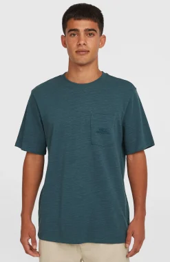 HommesT-shirt Slub Chest Pocket| Bleu
